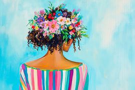 Coloured stripes and flowering hair by Poster Art Shop