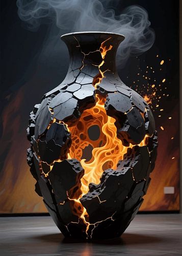 Surrealistische Vaas Sculptuur - Artistiek Interieur Home Accent