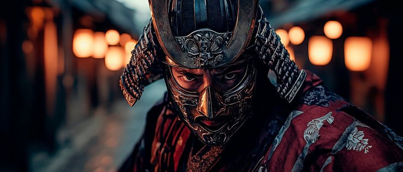 Samurai in traditional battle dress by Poster Art Shop