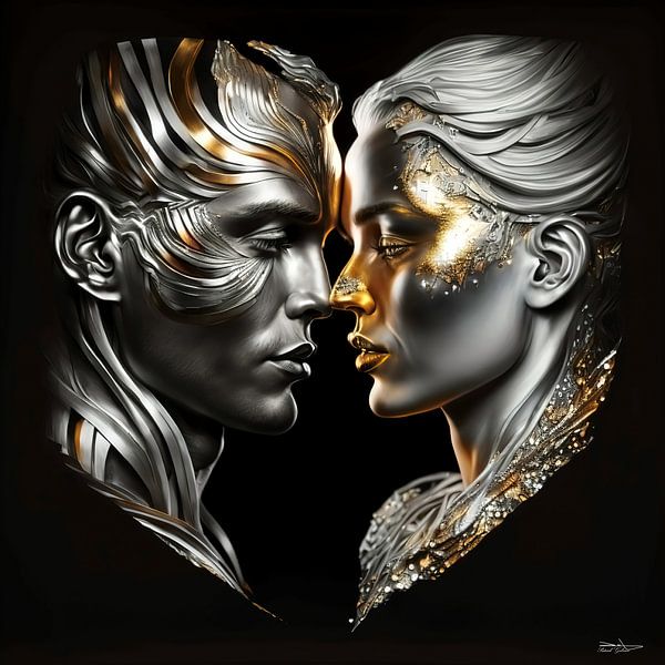 l'amour en or et en argent par Gelissen Artworks