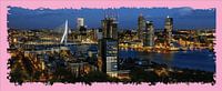 panorama Erasmus bridge Rotterdam rose by Gerrit Neuteboom thumbnail