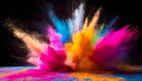 Kleurenmix met poeder