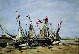 Trouville, In afwachting van het tij, Eugene Boudin, 1874 van Atelier Liesjes