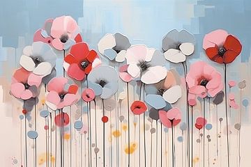 Poppy | Sparkling in dreamy pastels | Poppies in perfection by Blikvanger Schilderijen