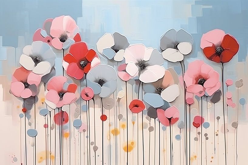 Poppy | Sparkling in dreamy pastels | Poppies in perfection by Eye catching paintings