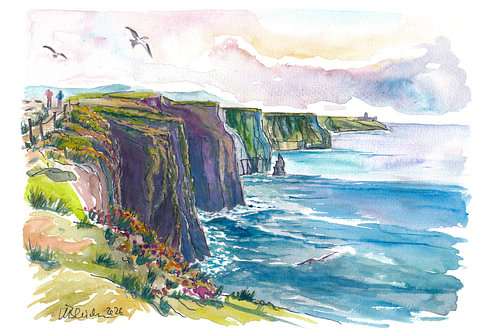 Die majestätischen Cliffs of Moher über dem wilden Atlantik Irlands