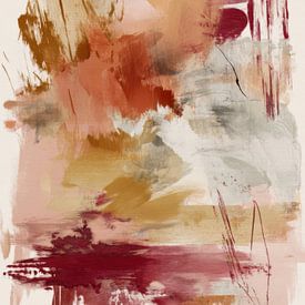 Peinture abstraite douce dans les tons de terre - Tranquillité organique pour la chambre à coucher ou le salon sur Joriali Art abstrait