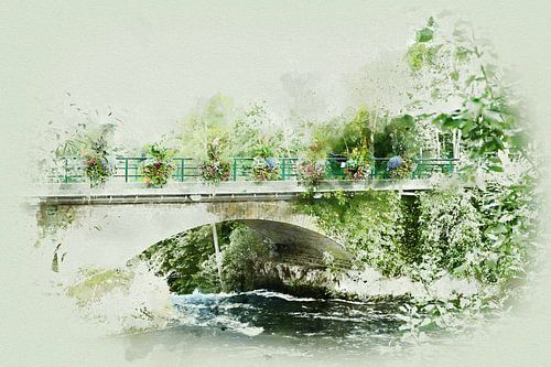 Bridge over the river Amblève (Ardennes, Belgium)