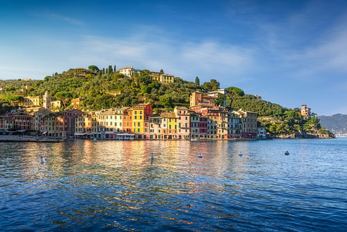 Portofino Village at Sunset with Reflections, Italy
