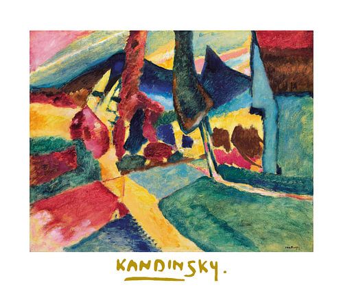 Landschaft mit zwei Pappeln von Wassily Kandinsky