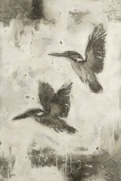 Eisvögel im Flug | Taupe von Kanzo