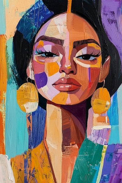 Modern abstract portret van een vrouw van PixelPrestige