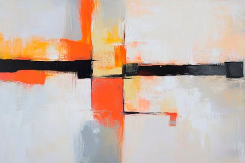 Abstracte compositie in warme tinten