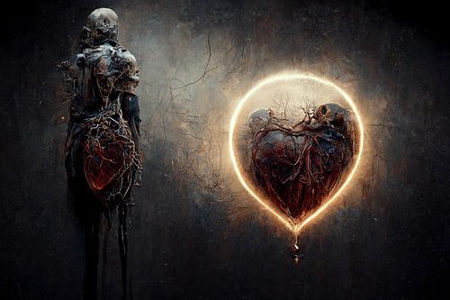 surreal Dream II with heart and person