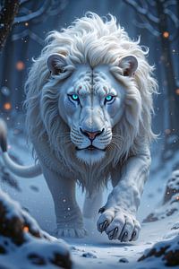 Fantasy Wall Art: WHITE LION - The King of the Frozen Wilderness