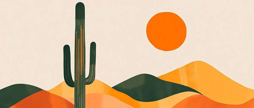 Sunset over the desert by Poster Art Shop