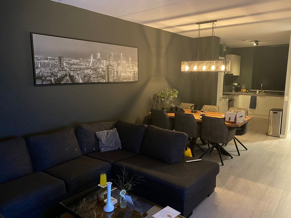 Panorama der Skyline von Rotterdam bei Nacht  von PJS foto 