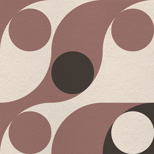 Géométrie inspirée du Bauhaus et du rétro des années 70 en brun et beige