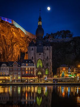 Moonlight Mystery: The Church of Dinant by Night by Bart Ros