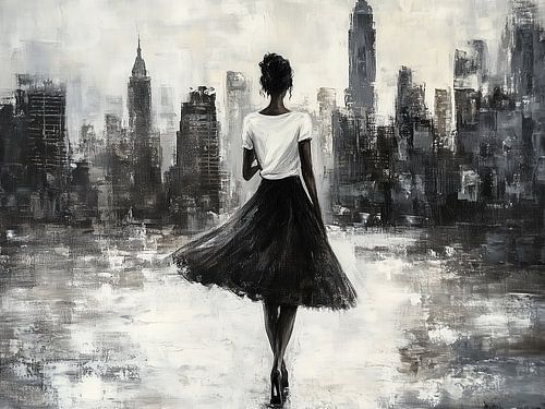 Stadtspaziergang in Schwarz und Weiß