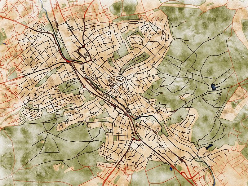 Map of Menden (Sauerland) with the style 'Serene Summer' by Maporia