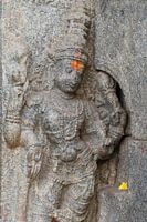 Stenen hindoegod (Vishnu?), Veerabhadra tempel, Lepakshi, India