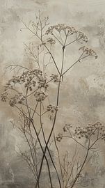 Grandes fleurs en ombelles dans le style Japandi. sur Japandi Art Studio