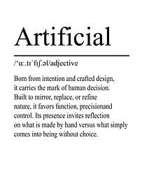 Artificial Definition – Weiß von WordsThatInspire