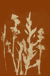 Pastel Botanicals. Printed Plant. Meadow flowers on terra. by Dina Dankers