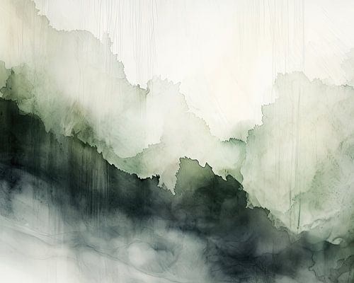 Berglandschap aquarel abstracte kunst