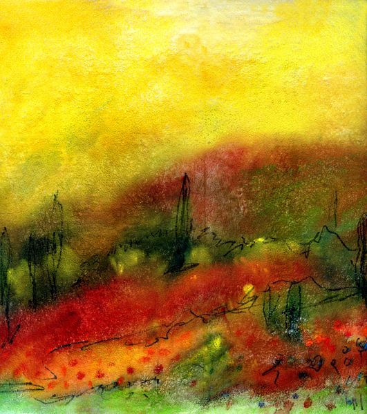 mysticism red - leuchtende Landschaft von Claudia Gründler