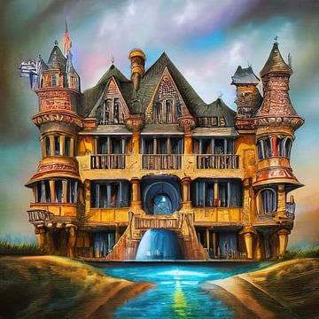 Fantasie kasteel schilderij van Laly Laura