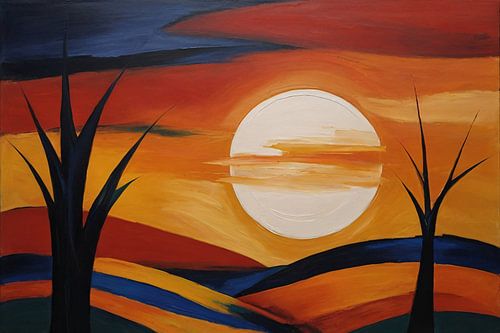 Zon achter de wolken - Abstract