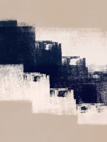 Just Tan &amp ; Indigo 4 | Expressive Minimalist Abstract