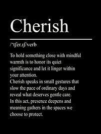 Cherish Definition – Schwarz von WordsThatInspire