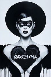 Black and White City Female 2.0 Artwork - Barcelona von Team W 32 Gallery
