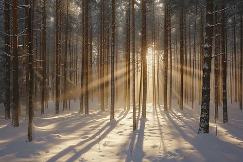 Magisches Licht im Winterwald