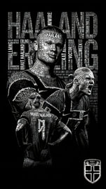 Portrait artistique typographique d'Erling Haaland sur ANGGA HERMAWAN WIDODO