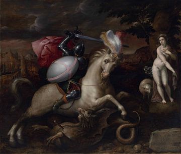 Gillis Coignet I, Saint George defeats the dragon, 1581 by Atelier Liesjes