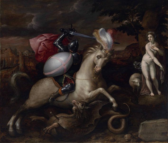 Gillis Coignet I, Der Heilige Georg besiegt den Drachen, 1581 von Atelier Liesjes