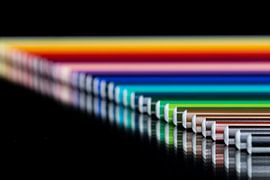 Bleistifte in einer Reihe.