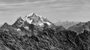 De top van de Habicht in de Stubaier Alpen na een zomerse sneeuwbui van Christian Peters