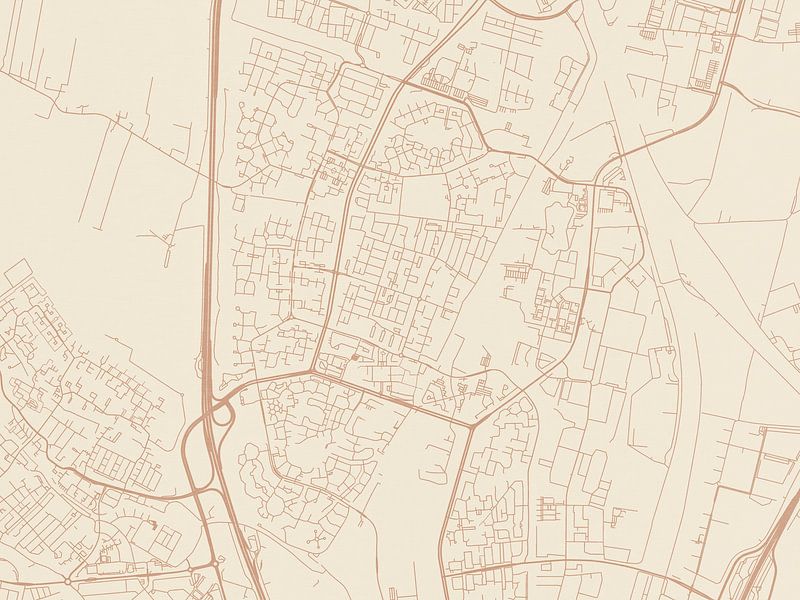 Terracotta style map of Nieuwegein by De Kaartenwinkel