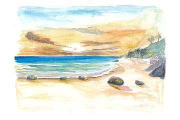 Romantischer abgelegener Mustique Karibik Strand von Markus Bleichner