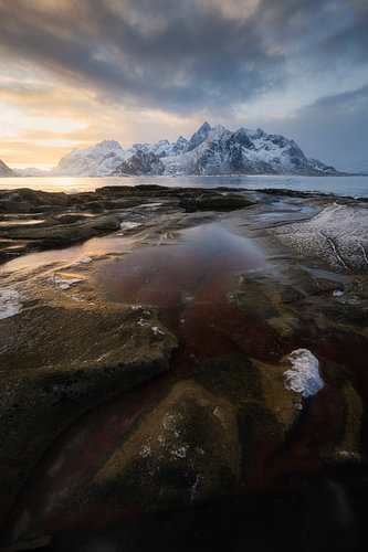 Winterlicht bei Vareid, Lofoten