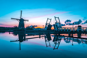 Zondsondergang in Kinderdijk