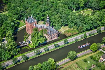 Aerial view of castle Nyenrode in Breukelen