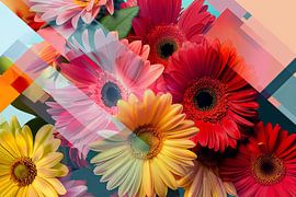 Gerbera-Blüten - Lebendige Blumen in Modernem Design von Poster Art Shop