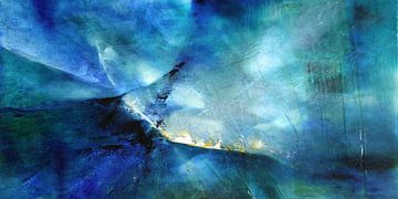 Abstrakte Komposition in blau und türkis von Annette Schmucker