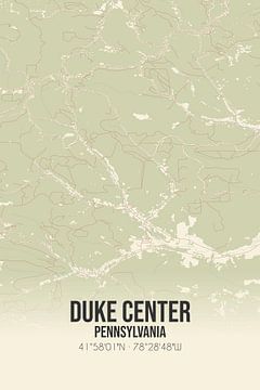 Alte Karte von Duke Center (Pennsylvania), USA. von Rezona